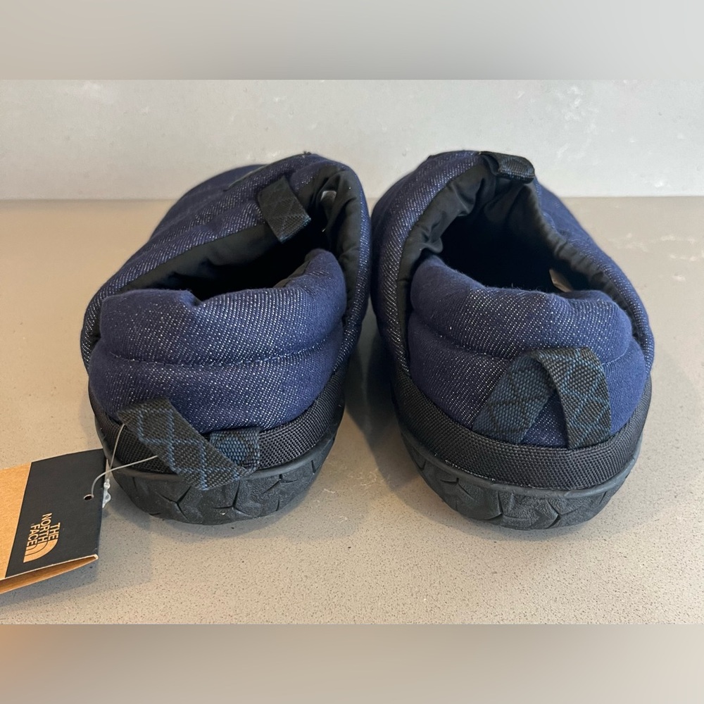 NEW The North Face Men's Nuptse Mule Slippers Shoes Dark Denim TNF Black Size 10 - Picture 8 of 13
